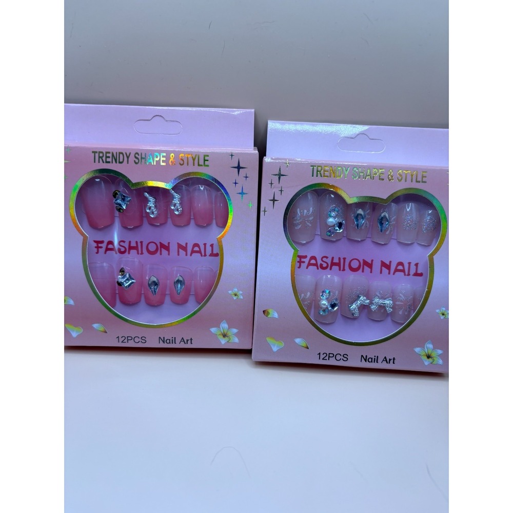 Fashion Nails - Press On Nails, 12 Pcs Nail Art - 2 Boxes